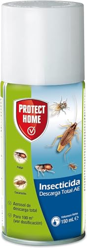 Insecticida DESCARGA TOTAL 150ml - Protect Home. Eficaz contra insectos voladores y rastreros. Ideal para lugares de dificil acceso. Listo para usar. (1)