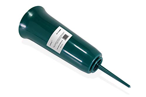 Beatherly 2 Pack Plastic In Ground Cemetery Vase With Spike For Grave Site - 12.6 Inch With Long Detachable Stake Attached -Green Memorial Vase With 4.3 Inch Fluted Opening - Comes With 2 Angel Pins #TOP6