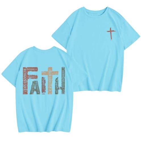Image of Jesus Shirt for Girls Christian Faith Tshirts Kids Cute Bible Verse Graphic Tees Inspirational God Religious Clothes