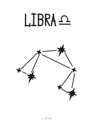 Póster de signo balanza de 30 x 40 cm que conecta la magia del zodiaco con tu rincón favorito