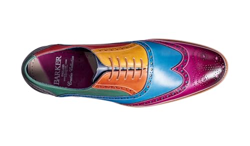 Image of BARKER Valiant Men's Handmade Oxford Derby Shoes - Premium Calf Leather, Goodyear Welted, Hand-Painted Finish, Classic Formal Style