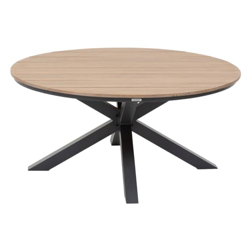Hespéride - Table de Jardin Ronde Oriengo Gris Graphite - 4 Places - Aluminium Traité Epoxy...