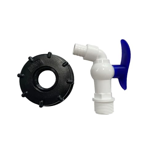 IBCタンクアダプター コネクタ交換用バルブ継手 ガーデンバルブ ホース蛇口バルブ ホース蛇口バルブ IBC タンク蛇口,回転式ウォーター バレル アウトレット タップ アダプター バルブ | 家庭用品 洗濯機用 IBC 蛇口 シンク バレル