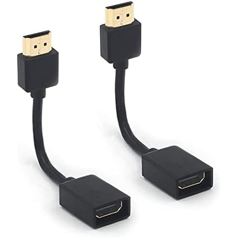 2PCS HDMI Extension Cable 12 cm/4.7 in HDMI Male to Female Extender Cable ​4K 1080P HDMI to HDMI Converter Adapter Cable Compatible for Fire/Roku,TV Stick, Blu-Ray,PS3/PS4, Plug &play Cover