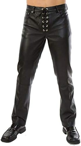UP FRONT CLOSURE LEATHER PANTS 