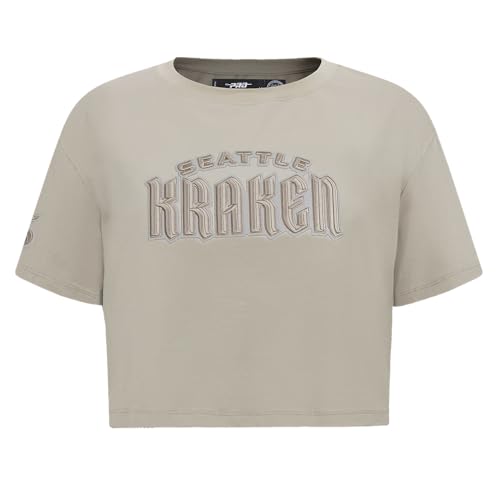 Camiseta NHL mujer algodón evita rozaduras con diseño gris pardo cómodo en talla S y XS