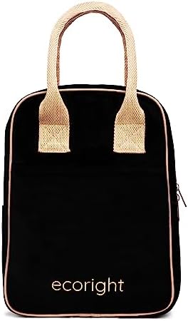 Eco Right Insulated Lunch Bag Women, Work Lunch Box for Men, Adults (Beige and Black) Eco Right Insulated Lunch Bag Women, Work Lunch Box for Men, Adults (Beige and Black)