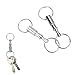 2PCS Quick Release Detachable Pull Apart Keychain, Spring Split Snap Separate Double Key Annulus Lock Valet Keys Flashlights DIY Crafts Accessories