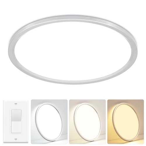 Glowall 20'' Led Flush Mount Ceiling Light Fixture, 42W 4200LM, Dimmable & 3000K/4000K/6500K Selectable, Modern Ceiling Lamp for Dining Room, Kitchen, Bedroom, Office, Hotel, Wired by Glowall - Used condition - US$54.71