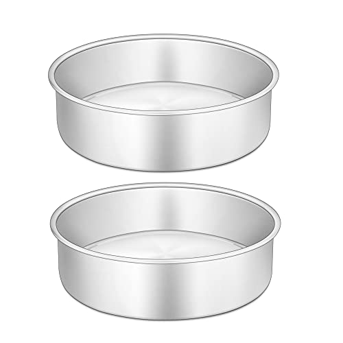 Herogo Molde Redondo de 16 cm, Juego de 2 Moldes Redondos de acero inoxidable para tartas de cumpleaños / boda / Navidad, 5 cm de profundidad, pulido espejo, apto para lavavajillas Cover