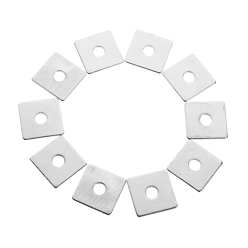KICHOUSE 10pcs Square Washer Gasket Industry Square Washers Square Washer Plate Heavy Duty Squares Washer Square Steel Washers Channels Washer Square Flat Washers Stainless Steel Silver