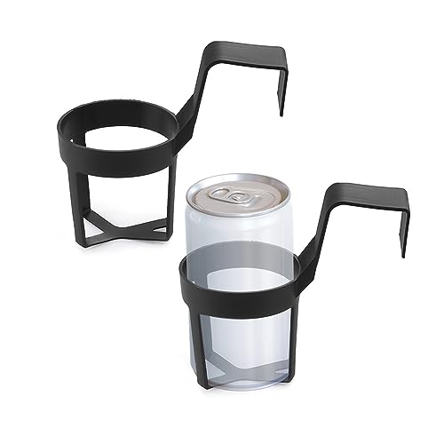 ATBUSS Juego de 2 soportes para bebidas para coche, soporte portátil para coche, soporte de plástico para bebidas, estante de almacenamiento multiusos (negro)