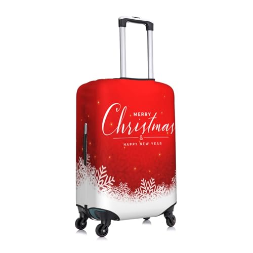 Merry Christmas Red Snowflakes Luggage Cover for Suitcase, Suitcase Cover Protector Fit 18-21 Inch Luggage Travel Accessories, S3