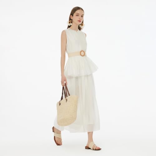 Two Piece Skirt Set Women Summer Sets Outfits Tencel Blend Pleated Flowy Skirt and Tank Top Set for Women3