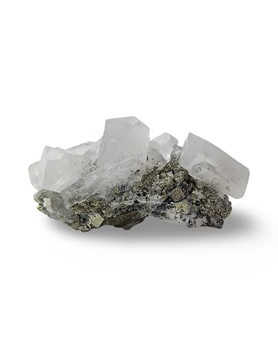 Natural Calcite Crystal from Peru - Authentic Energy Stone Specimen Formed with Several Crystals | Cluster Druse or Twin Shapes | for Collection Decoration or Gifting (2 to 3 Ounce)