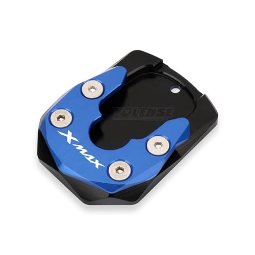 Motorrad CNC Kickstand Seite Stehen Verlängerung Enlarger Pad Seite Halterung Für Yamaha XMAX300 XMAX 300 X-MAX 300 X-MAX300 2023 2024(XMAX Blue)