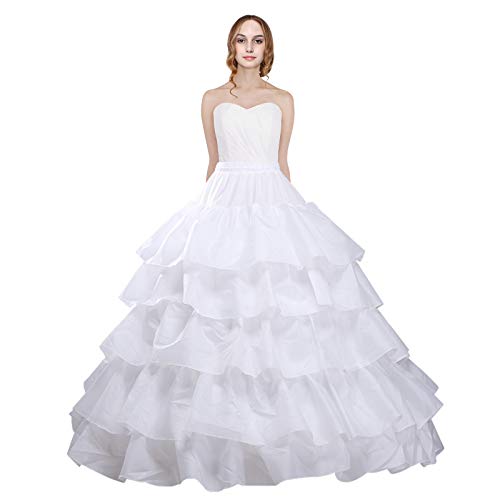 Underskirt Bridal Petticoat Ball Gown Petticoat Tulle, White, Size One Size