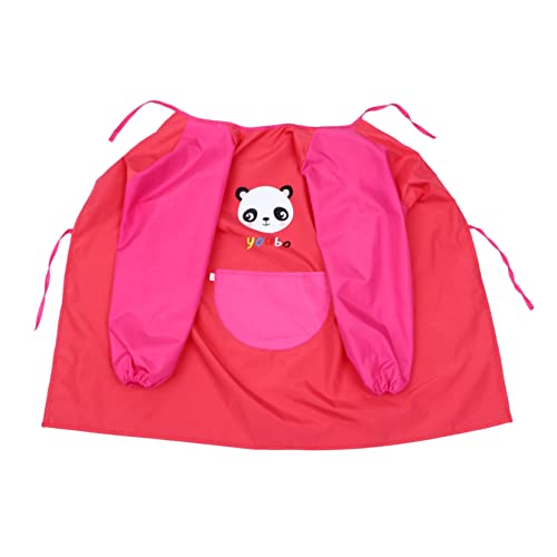KOCKSHION 1 Pc Delantal mandilones infantiles mandil disfraz bebé para bebe chubasquero disfraz de bebe bata de bebe babero impermeable babero comedor bebe Poliéster rojo
