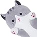 Sausudols Long Cat Plush Body Pillow, Cute Cat Plush Toy Pillows with Wings, Stuffed Animals Kitten Soft Plushies Gifts for Kids Girls Girlfriend(Grey, 27.6in/70cm)