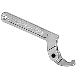 HECHKJ Verstellbarer Hakenschlüssel, Hochkohlenstoffstahl Hakenschlüssel Verstellbar, Silberfarben C Verstellbare Hakenschlüssel, mit Nut Einstellbarer Schlüsselkopf, 32-76 mm Vierkantkopf