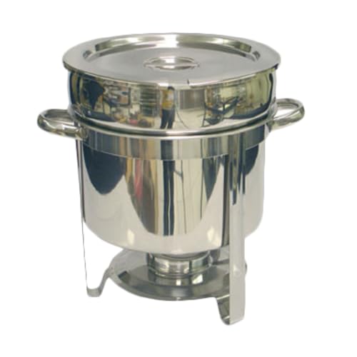 SLRCF8311 Marmite Chafer, 11 Quart, 14-1/2" x 11-1/8" x 13-1/4"H, Round, Welded Frame, Lift-Off lid, Water pan, Fuel Holder, Stainless Steel, Mirror-Finish