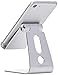 Amazon Basics Adjustable Aluminum Phone Stand for Cell Phones, iPhone and Android, 3.15 x 2.87 x 3.74 inch, Silver