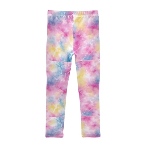 Boccsty Blue Pink Tie Dye Colorful Girls Leggings Kids Yoga Pants Dance Active Tights 4T2