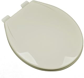 Slow Close Plastic Round Front Contemporary Design Toilet Seat, Bone