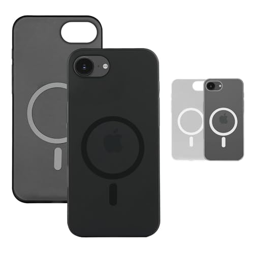Image of amazon basics Luxury Paper Thin Case Cover for iPhone 16E | Matte Finish | Compatible with magsafe | (Black, iPhone 16E)