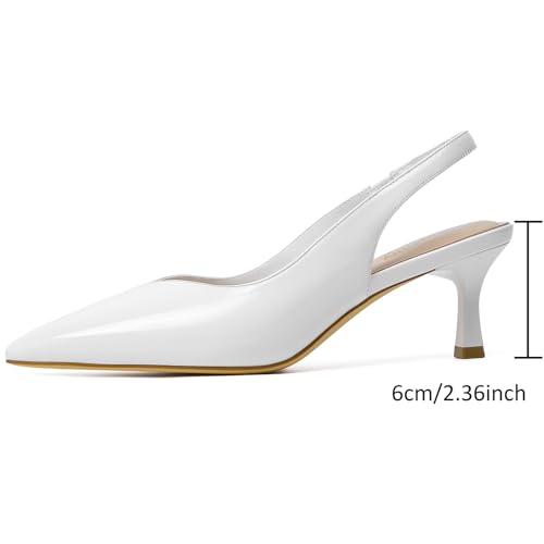 Image of Susanny Kitten Heels for Women Closed Pointed Toe Slingback Shoes