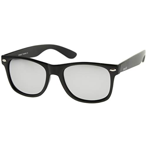 Image of zeroUV - Classic Colored Mirror Lens Square Horn Rimmed Sunglasses for Men Women