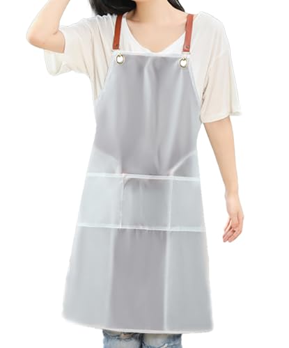 S.fields.inc ガーデニングエプロン 半透明 園芸 農作業 防水 TPU 男女兼用 カフェエプロン 飲食店 (クリア)