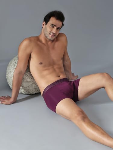 Image of KOFFY Men's Stretchable Cotton Lycra Long Trunk with C-Type Front Open | Wrinkle-Free | Ultra-Soft Elastic