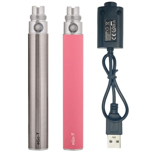 1100mAh eGo T elektronische Zigaretten batterie mit niedrigem Innenwiderstand Vape Akku Kompatibel mit CE4, V3, CBD, MT3 und anderen Zerstäubern (Stahlfarbe-weiß) (Stahl-Pink) 1100mAh eGo T elektronische Zigaretten batterie mit niedrigem Innenwiderstand Vape Akku Kompatibel mit CE4, V3, CBD, MT3 und anderen Zerstäubern (Stahlfarbe-weiß) (Stahl-Pink)