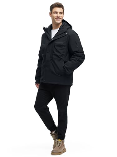 Men's 3 in 1 Winter Coats Water Resistant Ski Snow Warm Puffer Cotton Jacket With Multi-Pockets Windbreaker Jacket3