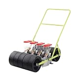 KAIKAFEI Manual Seed Planter Machine, 1-6 Row Precision Push Seeder for Planting Onions Carrots Lettuce, Adjustable Depth Garden Seed Drill with Rustproof Metal Frame(4-Row)