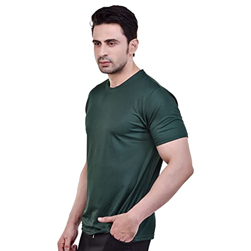 Image of Fashionbazzar4u Men's Cotton Blend Regular Fit Solid Round Neck T-Shirt