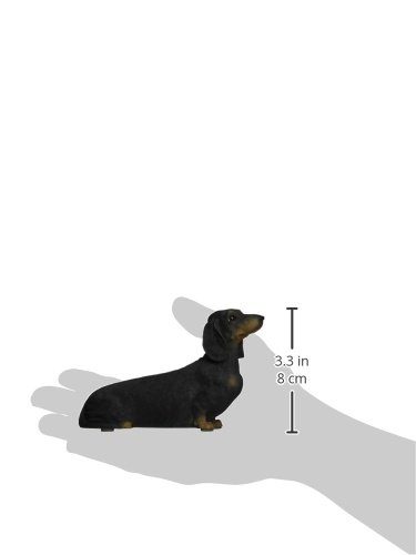 Figura Decorativa Escultura Perro Salchicha Negro 5 pulg miniatura 3