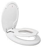 TOPSEAT 6TSTR9999SL 000 TinyHiney Round Toilet Seat with Metal Hinges, White