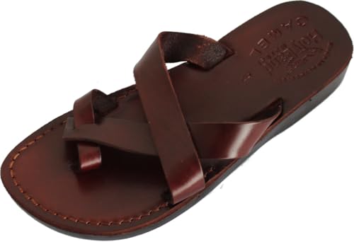 Holy Land Market Men/Women Biblical Jesus Leather Sandals/Slides From Jerusalem (Paul Style I)