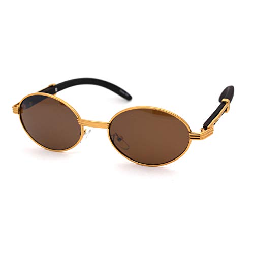 SA106 Retro Art Nouveau Vintage Style Small Oval Metal Frame Sunglasses
