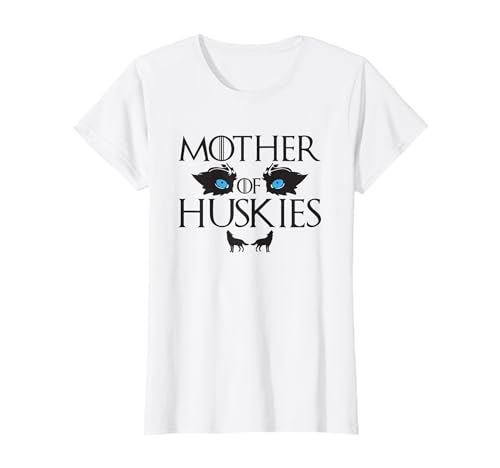 Mãe de Huskies - Siberian Husky Mom T-shirt, Branco, S