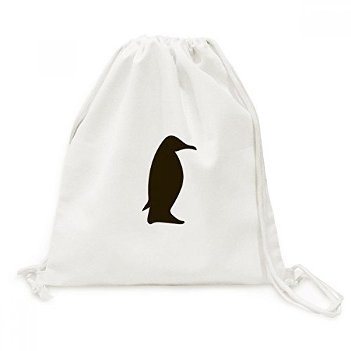 Sac à dos cordon toile pingouin noir pliable pour voyageur urbain et courses