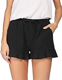 marco polo leinen shorts damen Shorts Elastischer Bund mit Kordelzug ermöglichen eine bessere Passform und Einstellbarkeit. Zwei Seitentaschen eignet sich gut für Mobiltelefon, Schlüssel und andere Gegenstände setzen.