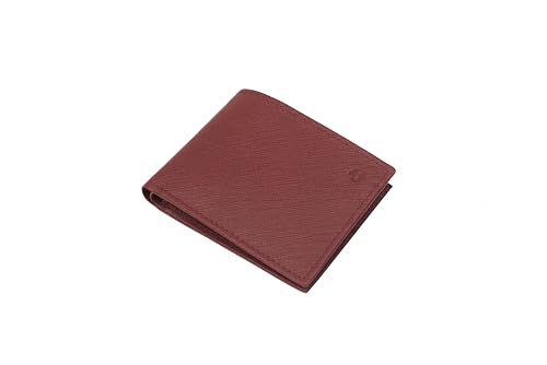 Jafferjee & Co. Genuine Leather Wallet for Men, RFID Blocking Bifold Wallet Men - Stylish and Slim Front Pocket Minimalist - Cardiff Maroon2