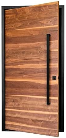 Square Rectangle Flat Shape Bar Stainless Steel Modern Contemporary Entry Door Handle Bar Pull Shower Glass Sliding Barn Door Interior Exterior Door Pull Push Modern Finish. (Black 72 Inch)