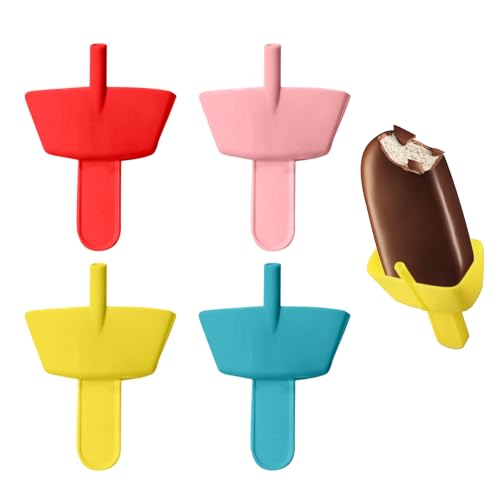 Lot de 4 étagères à glace, moule à glace, glace congelée, accessoires de crème glacée en silicone, étagère à bâtonnets pour aliments congelés, support de bâton de glace avec paille