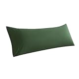WhatsBedding Body Pillow Cover, Ultra Soft Microfiber Pillowcases, Breathable Long Pillow Case, Envelope Closure - Olive Green (21x54 inch)