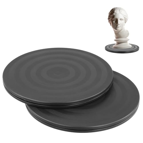 QWORK® 2 Piezas Plataformas giratorias de 20 cm con rodamientos de Bolas de Acero, Plato Giratorio de 360° de Doble Cara, diseño Antideslizante para electrónica, Plantas y Manualidades