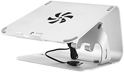 Laptop Stand WVV SOPI ZJ-001 Aluminum Cooling Stand with Phone Holder & Cool Fan for Laptop, Suitable for Mac Air, Mac Pro, iPad, and Other Laptops(Silver) new (Color : Silver)